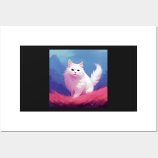 A Bundle of Fluff: The Cutest White Cat Moments Posters and Art